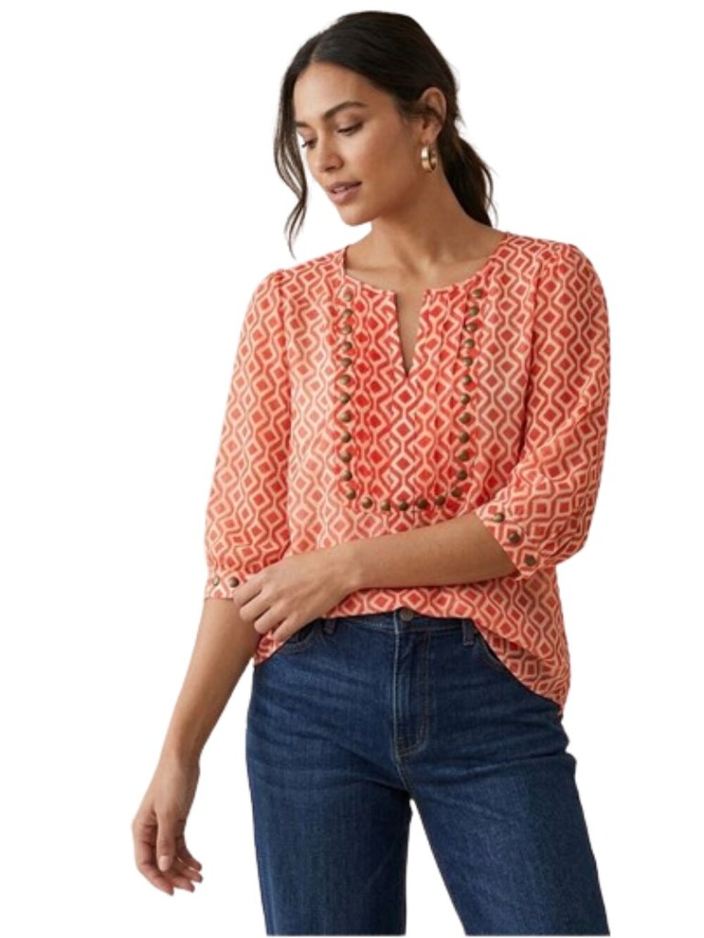 41 Hawthorn Women's Flowy Blouse w Studded Details Poetcore, Romantic, sz Medium